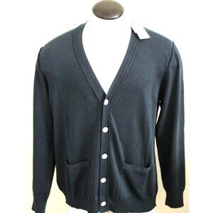 OOBE Brand Men's Ashworth Cotton Cardigan Italian Made Sweater True Navy Blue